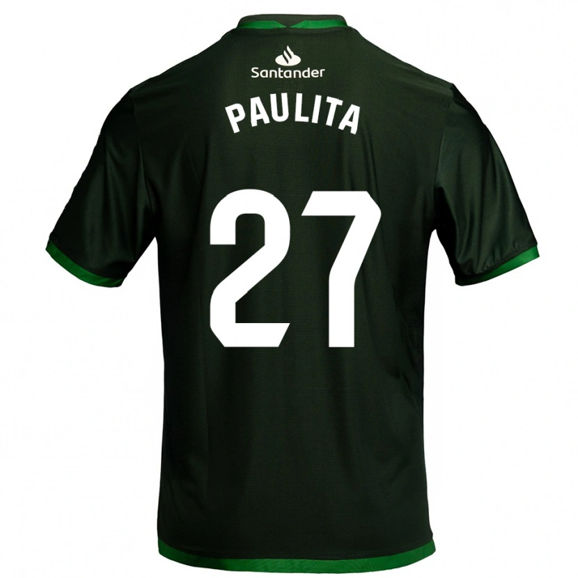 Danxen Homme Maillot Paula García Hontañón #27 Vert Foncé Tenues Extérieur 2025/26 T-Shirt