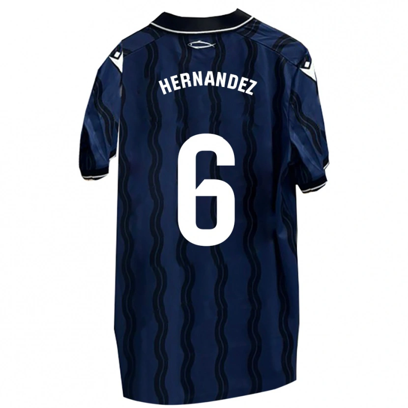 Danxen Homme Maillot Carlos Hernández #6 Bleu Foncé Noir Tenues Extérieur 2025/26 T-Shirt