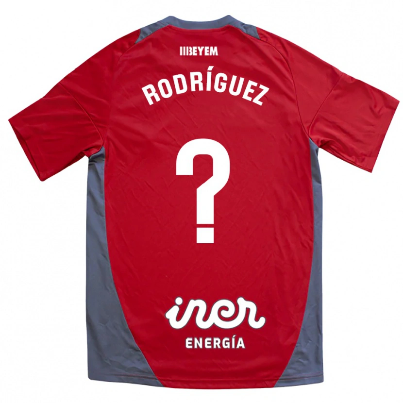 Danxen Homme Maillot Diego Rodríguez #0 Rouge Gris Tenues Extérieur 2025/26 T-Shirt