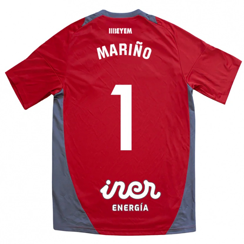 Danxen Homme Maillot Diego Mariño #1 Rouge Gris Tenues Extérieur 2025/26 T-Shirt