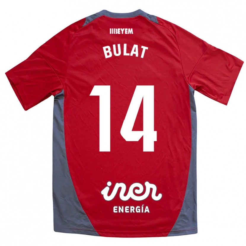 Danxen Homme Maillot Artiom Bulat #14 Rouge Gris Tenues Extérieur 2025/26 T-Shirt