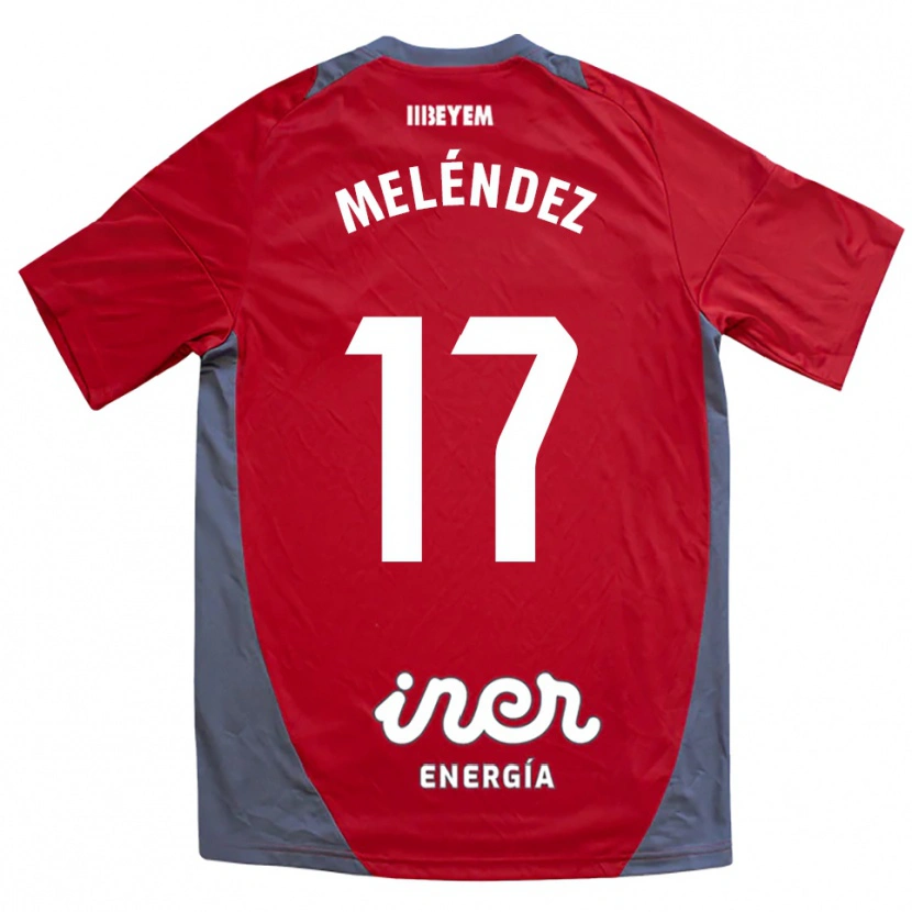 Danxen Homme Maillot Ale Meléndez #17 Rouge Gris Tenues Extérieur 2025/26 T-Shirt