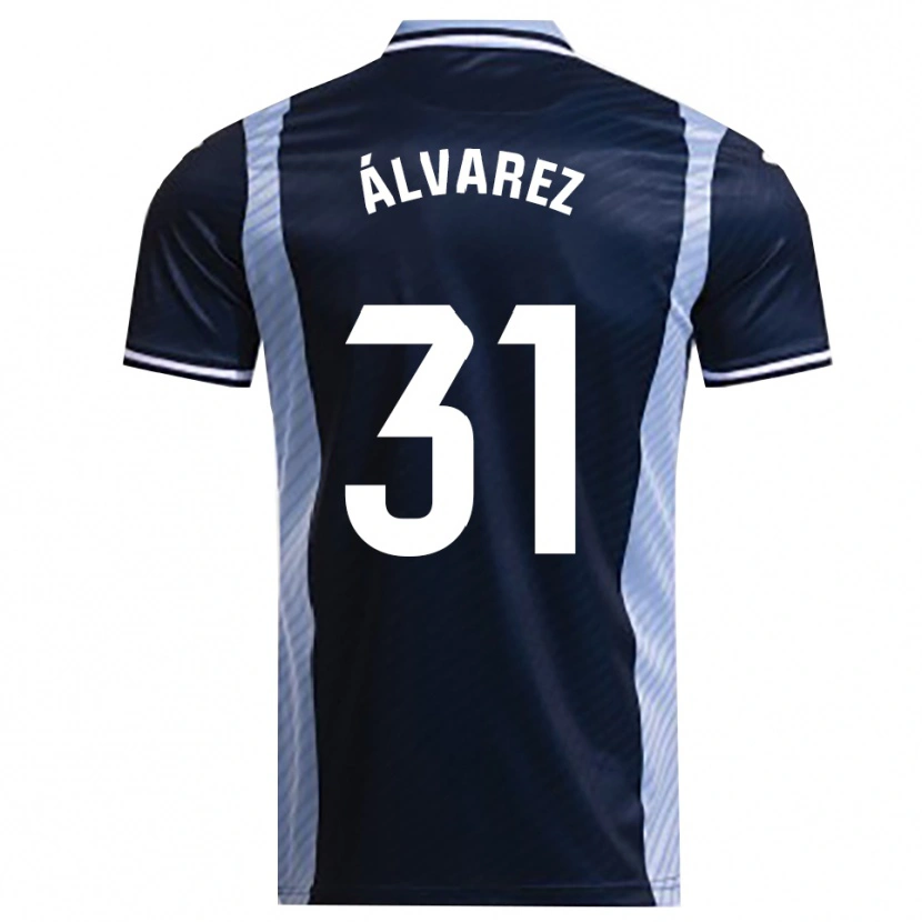 Danxen Homme Maillot Iker Álvarez #31 Marine Bleu Ciel Tenues Extérieur 2025/26 T-Shirt