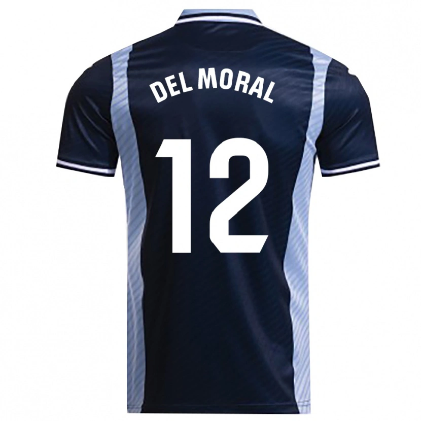 Danxen Homme Maillot Alberto Del Moral #12 Marine Bleu Ciel Tenues Extérieur 2025/26 T-Shirt