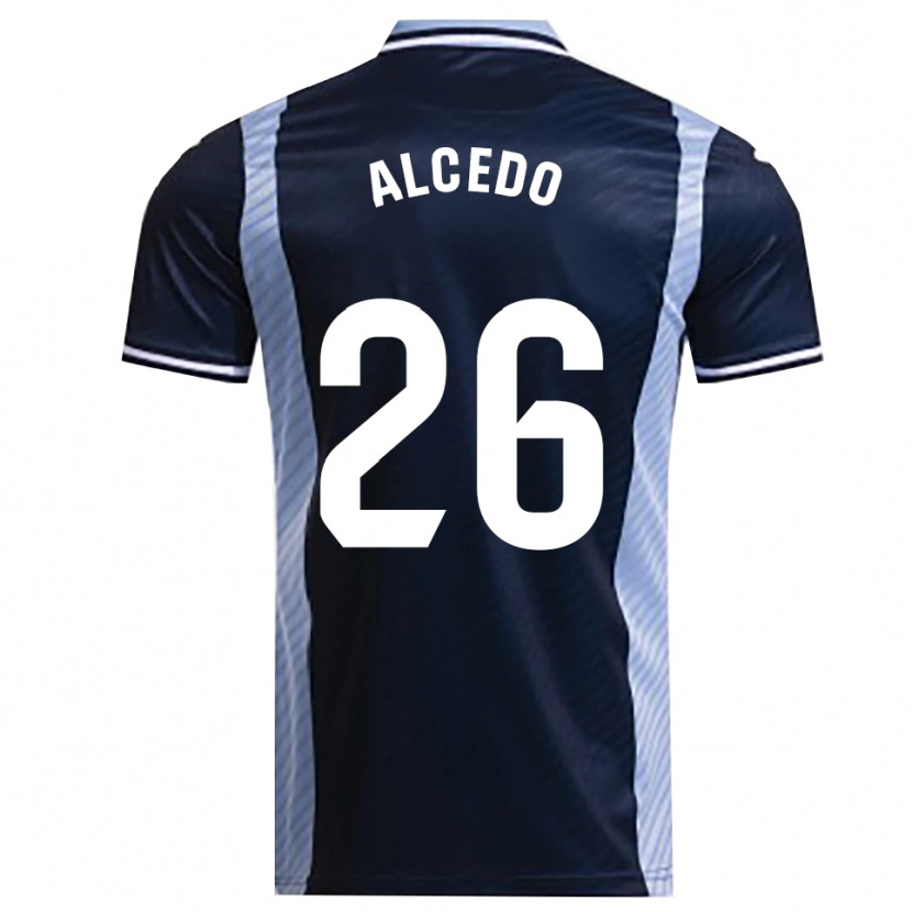 Danxen Homme Maillot Juan María Alcedo #26 Marine Bleu Ciel Tenues Extérieur 2025/26 T-Shirt