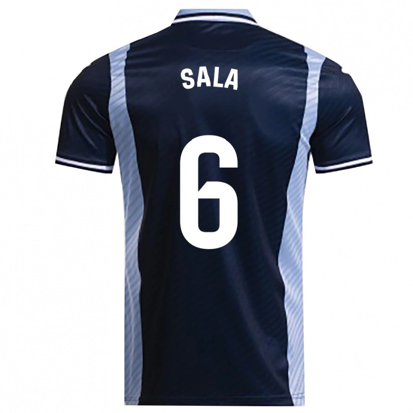 Danxen Homme Maillot Álex Sala #6 Marine Bleu Ciel Tenues Extérieur 2025/26 T-Shirt