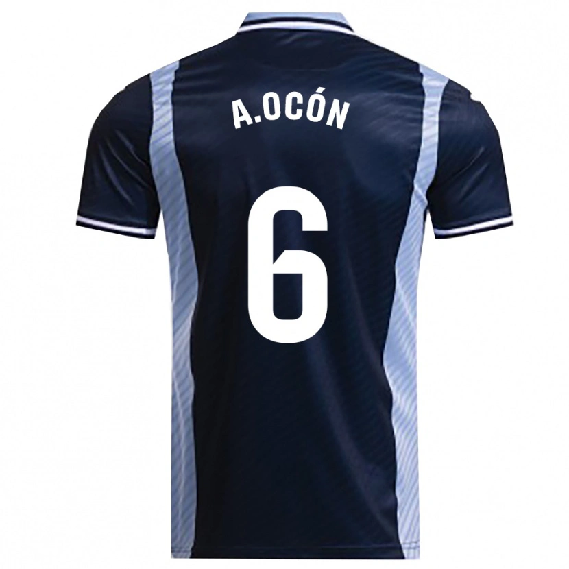 Danxen Homme Maillot Ana Belén Ocón López #6 Marine Bleu Ciel Tenues Extérieur 2025/26 T-Shirt