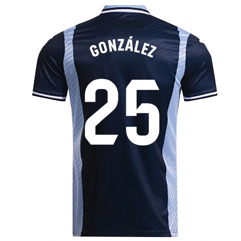 Danxen Homme Maillot Dani González #25 Marine Bleu Ciel Tenues Extérieur 2025/26 T-Shirt
