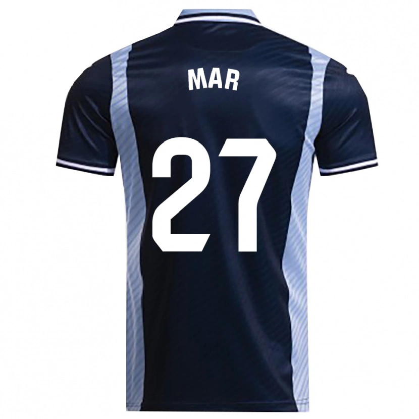 Danxen Homme Maillot Mar Gómez Orzaez #27 Marine Bleu Ciel Tenues Extérieur 2025/26 T-Shirt