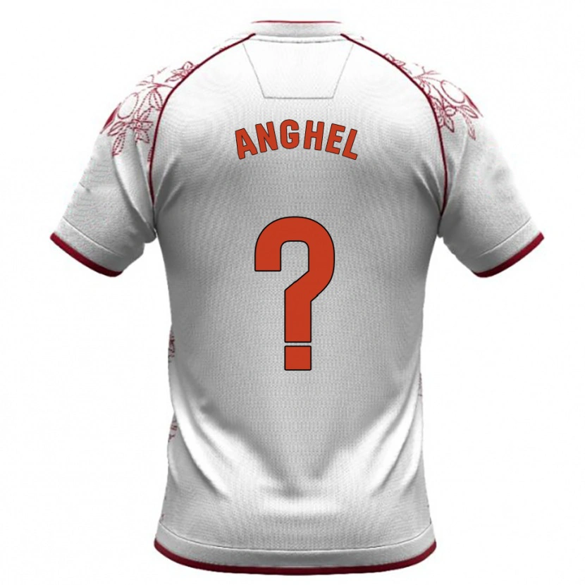 Danxen Homme Maillot Nicolas Anghel #0 Blanc Bourgogne Tenues Extérieur 2025/26 T-Shirt