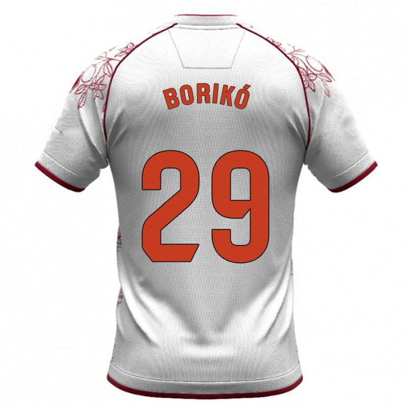Danxen Homme Maillot Santi Borikó #29 Blanc Bourgogne Tenues Extérieur 2025/26 T-Shirt