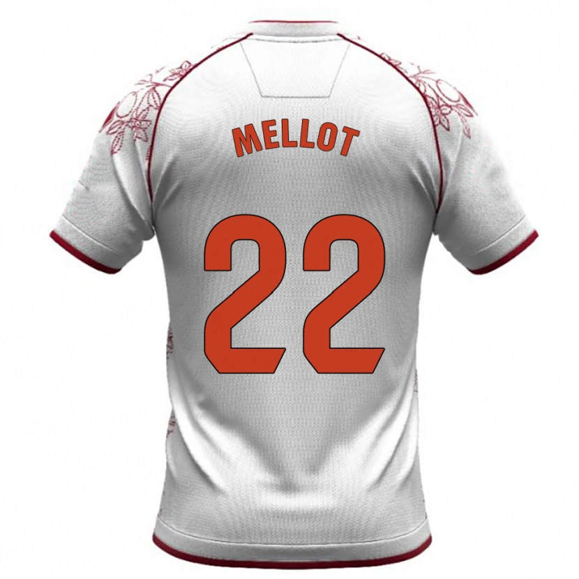 Danxen Homme Maillot Jérémy Mellot #22 Blanc Bourgogne Tenues Extérieur 2025/26 T-Shirt