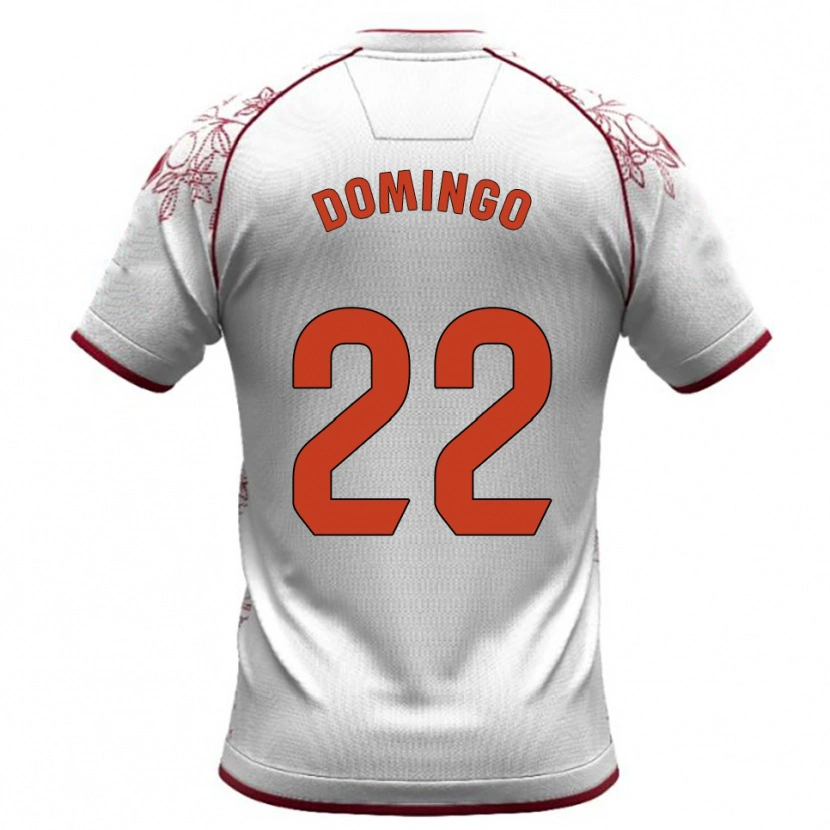 Danxen Homme Maillot Jorge Domingo #22 Blanc Bourgogne Tenues Extérieur 2025/26 T-Shirt