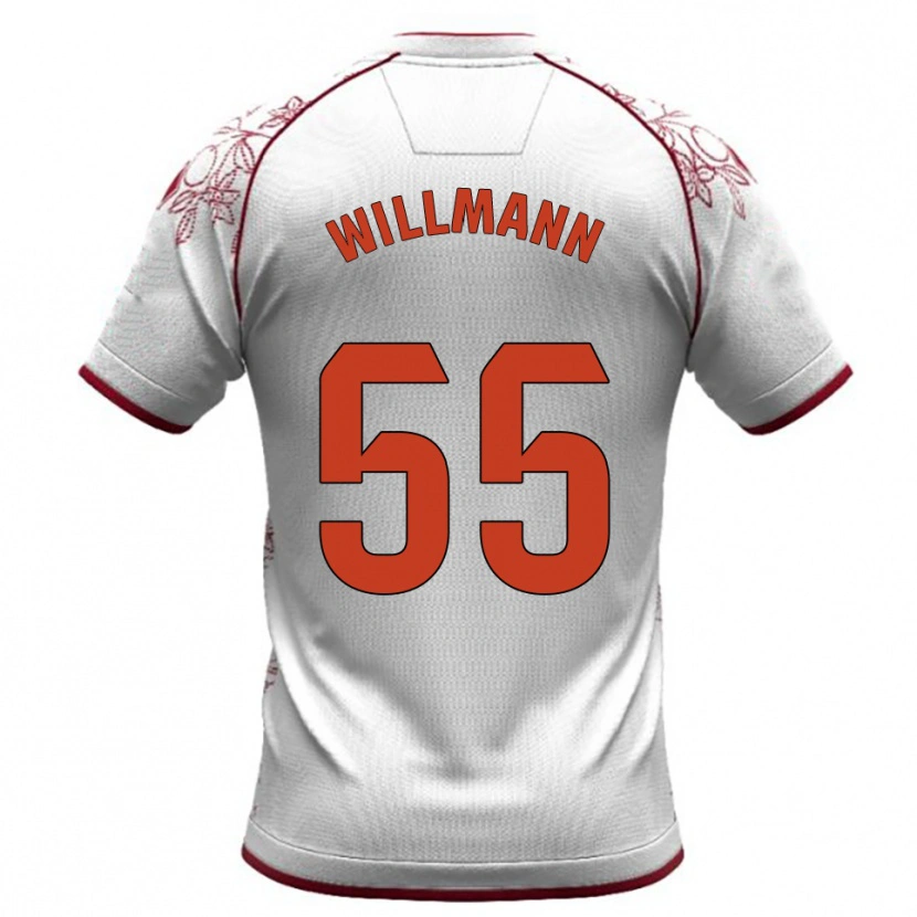 Danxen Homme Maillot Michal Willmann #55 Blanc Bourgogne Tenues Extérieur 2025/26 T-Shirt