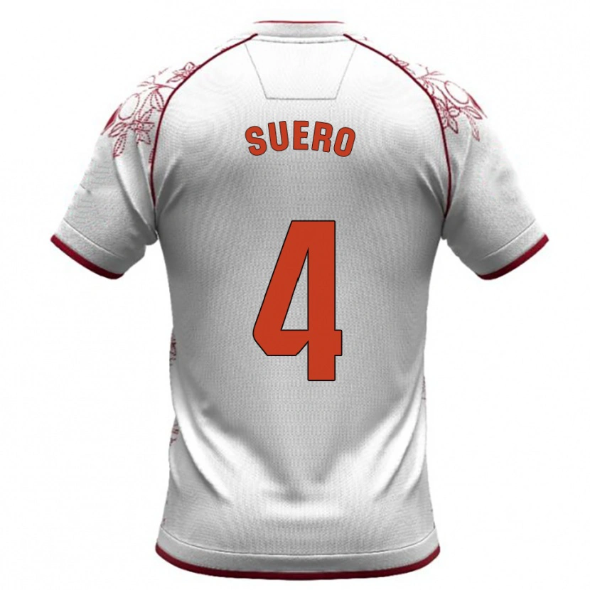 Danxen Homme Maillot Israel Suero #4 Blanc Bourgogne Tenues Extérieur 2025/26 T-Shirt