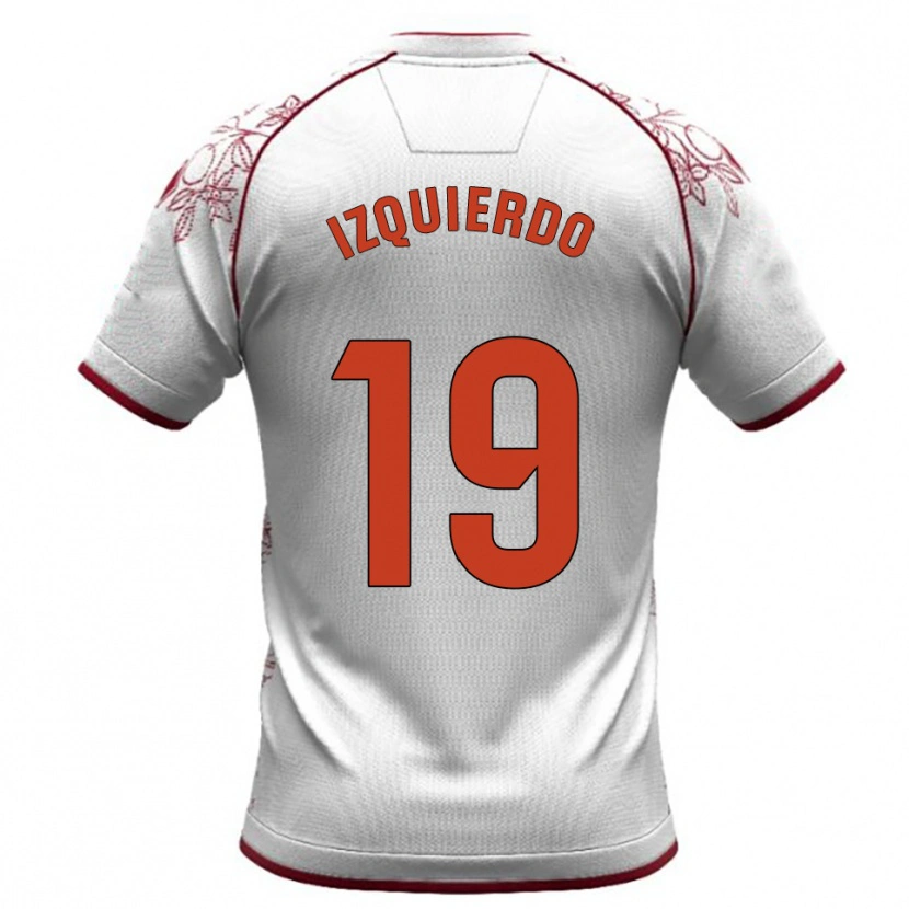 Danxen Homme Maillot Yeray Izquierdo #19 Blanc Bourgogne Tenues Extérieur 2025/26 T-Shirt