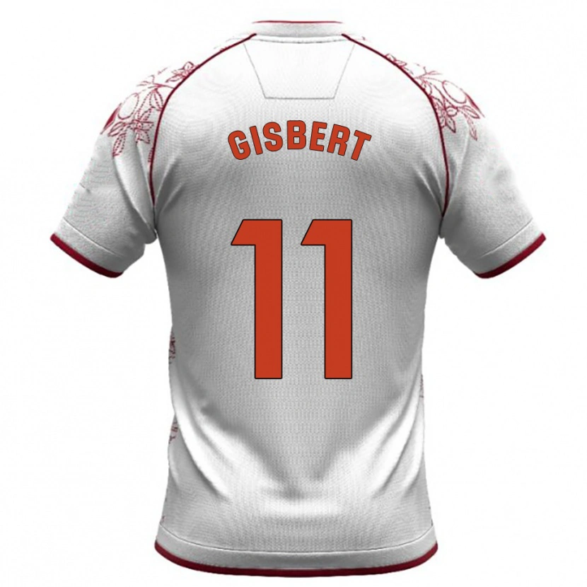 Danxen Homme Maillot Enric Gisbert #11 Blanc Bourgogne Tenues Extérieur 2025/26 T-Shirt