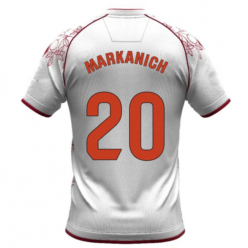 Danxen Homme Maillot Nick Markanich #20 Blanc Bourgogne Tenues Extérieur 2025/26 T-Shirt