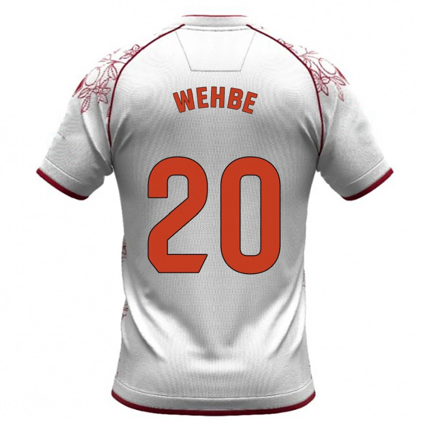 Danxen Homme Maillot Charbel Wehbe #20 Blanc Bourgogne Tenues Extérieur 2025/26 T-Shirt