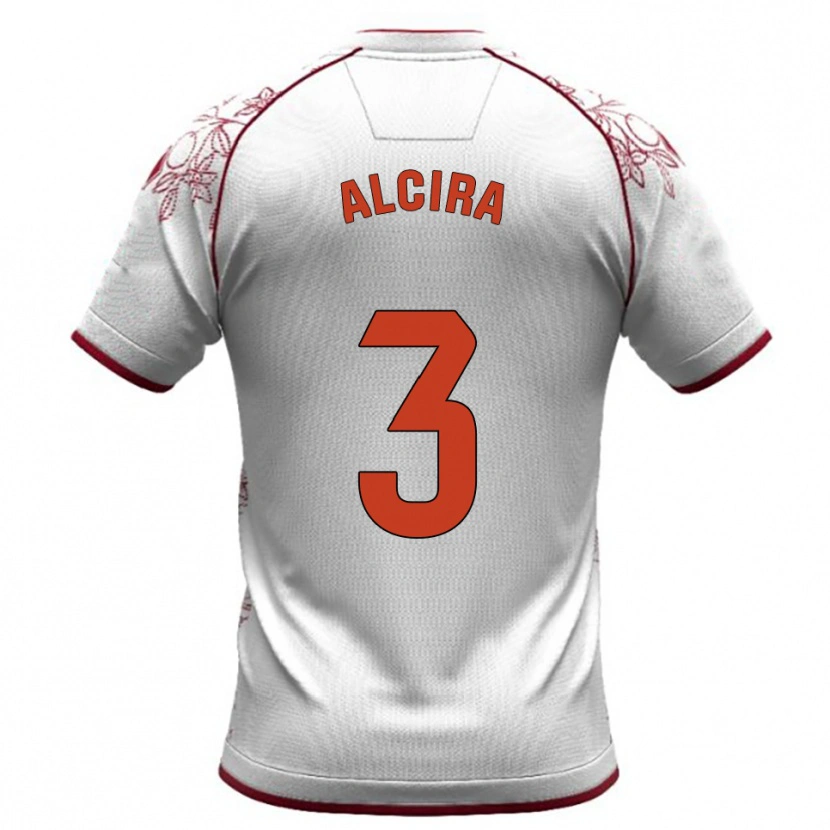Danxen Homme Maillot Álex Alcira #3 Blanc Bourgogne Tenues Extérieur 2025/26 T-Shirt