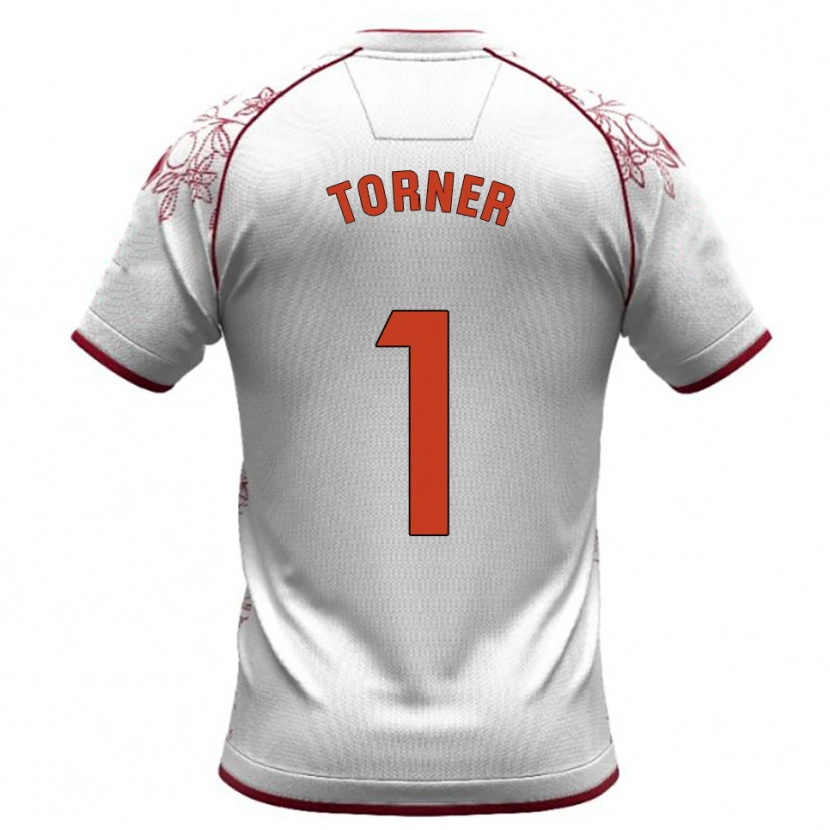 Danxen Homme Maillot Sergi Torner #1 Blanc Bourgogne Tenues Extérieur 2025/26 T-Shirt