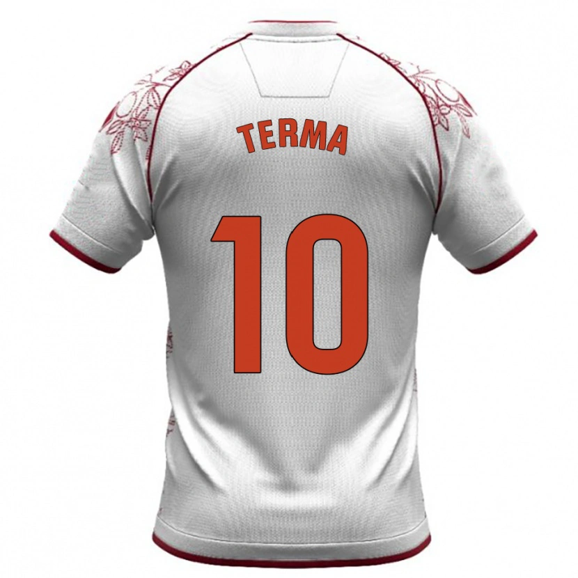 Danxen Homme Maillot Guillem Terma #10 Blanc Bourgogne Tenues Extérieur 2025/26 T-Shirt