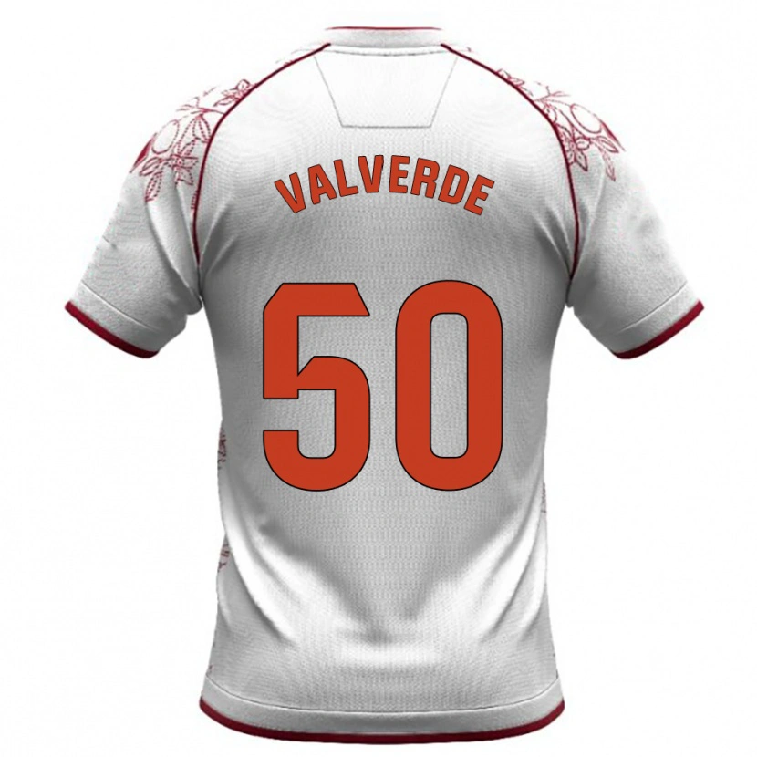 Danxen Homme Maillot Jorge Valverde #50 Blanc Bourgogne Tenues Extérieur 2025/26 T-Shirt
