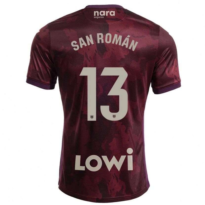 Danxen Homme Maillot Miguel San Román #13 Bourgogne Blanc Tenues Extérieur 2025/26 T-Shirt