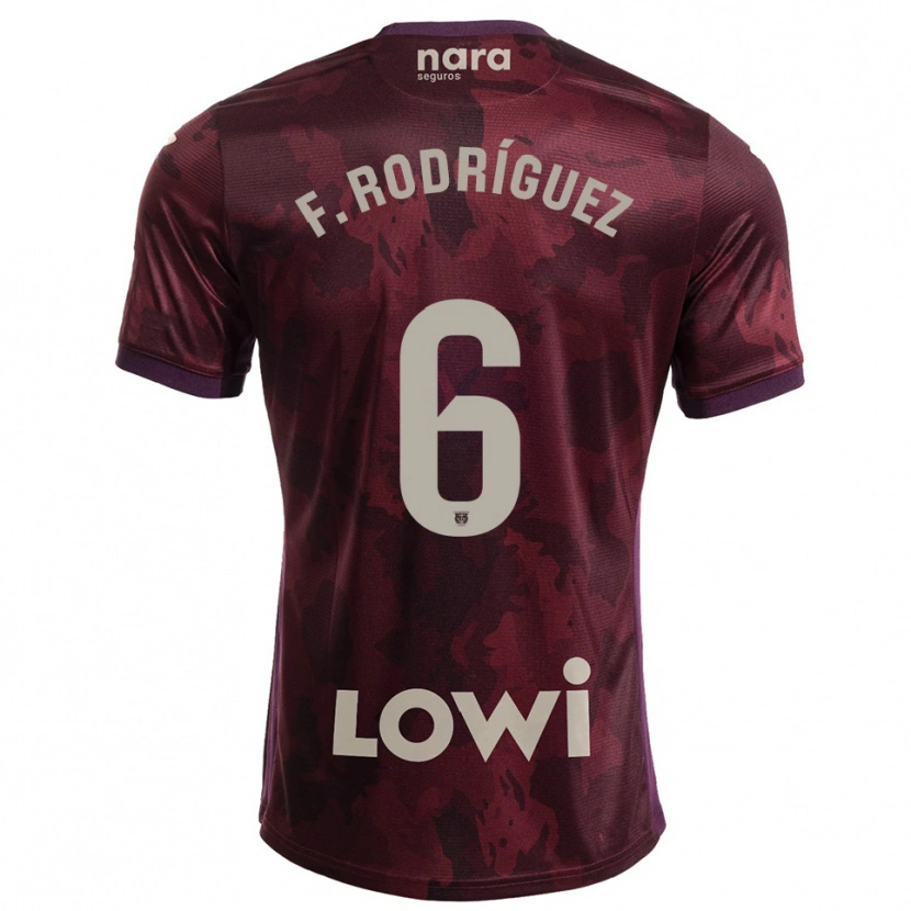 Danxen Homme Maillot Fer Rodríguez #6 Bourgogne Blanc Tenues Extérieur 2025/26 T-Shirt
