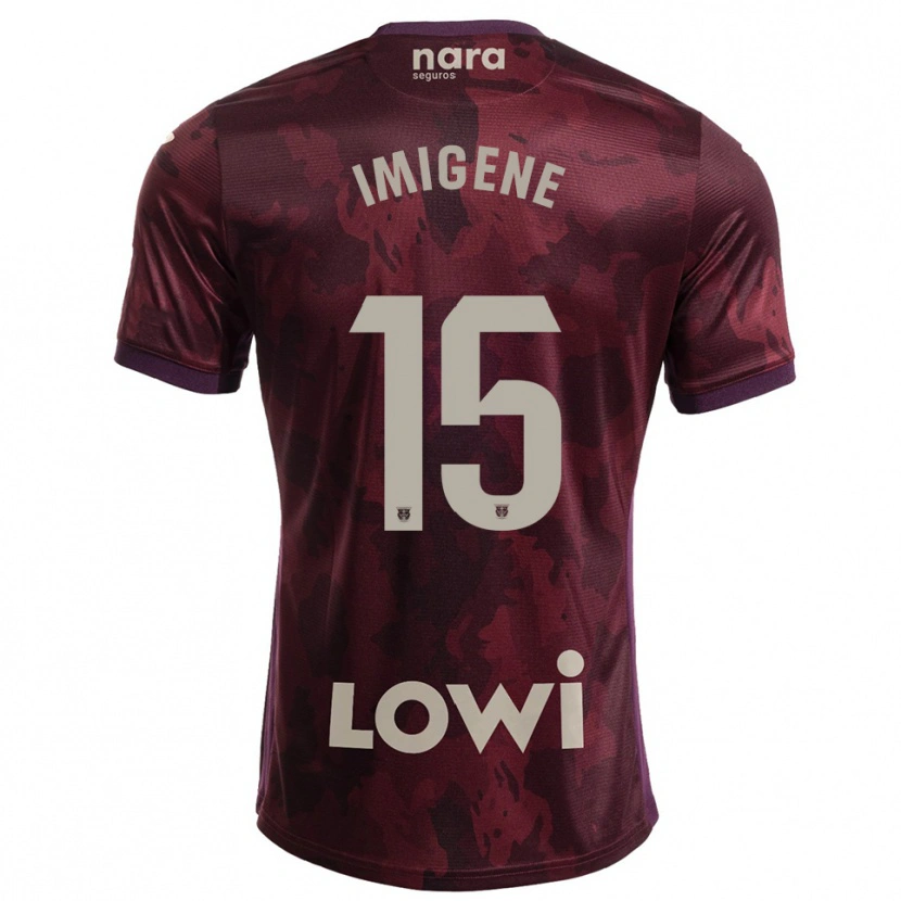 Danxen Homme Maillot Said Imigene #15 Bourgogne Blanc Tenues Extérieur 2025/26 T-Shirt