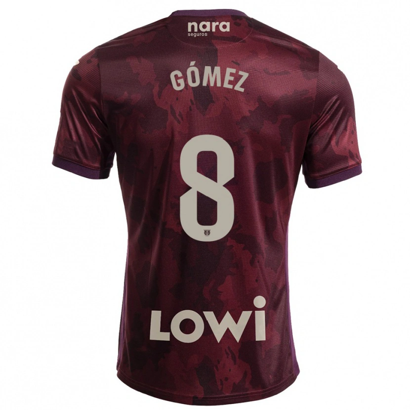 Danxen Homme Maillot Rodri Gómez #8 Bourgogne Blanc Tenues Extérieur 2025/26 T-Shirt