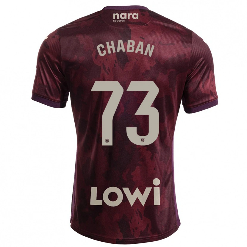 Danxen Homme Maillot Danylo Chaban #73 Bourgogne Blanc Tenues Extérieur 2025/26 T-Shirt