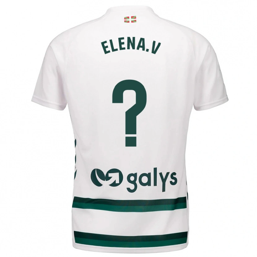 Danxen Homme Maillot Elena Valej Montañés #0 Blanc Vert Tenues Extérieur 2025/26 T-Shirt