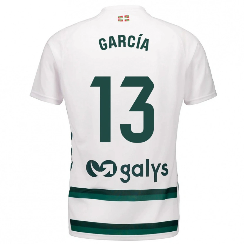 Danxen Homme Maillot Jon García #13 Blanc Vert Tenues Extérieur 2025/26 T-Shirt