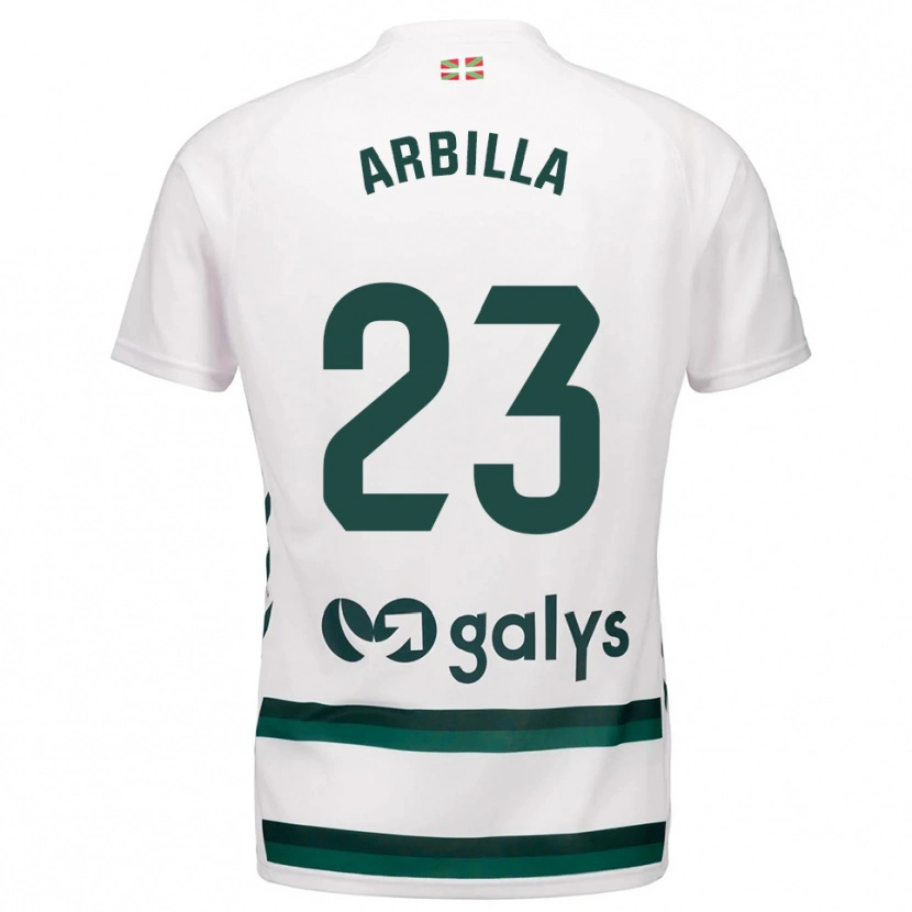 Danxen Homme Maillot Anaitz Arbilla #23 Blanc Vert Tenues Extérieur 2025/26 T-Shirt