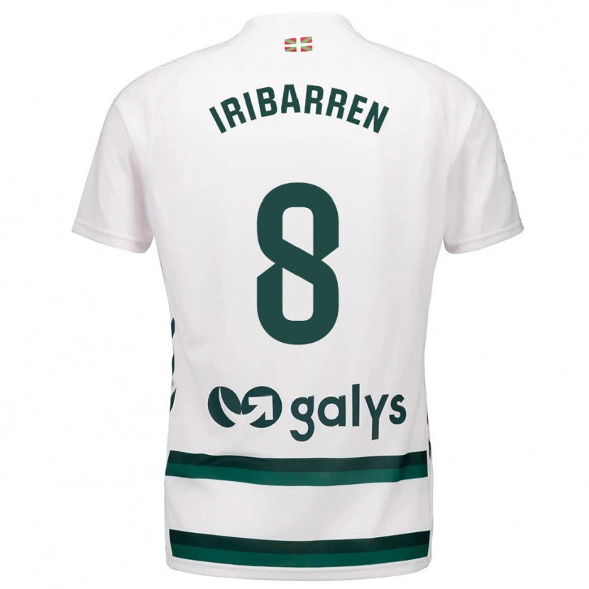Danxen Homme Maillot Amaia Iribarren Arteta #8 Blanc Vert Tenues Extérieur 2025/26 T-Shirt