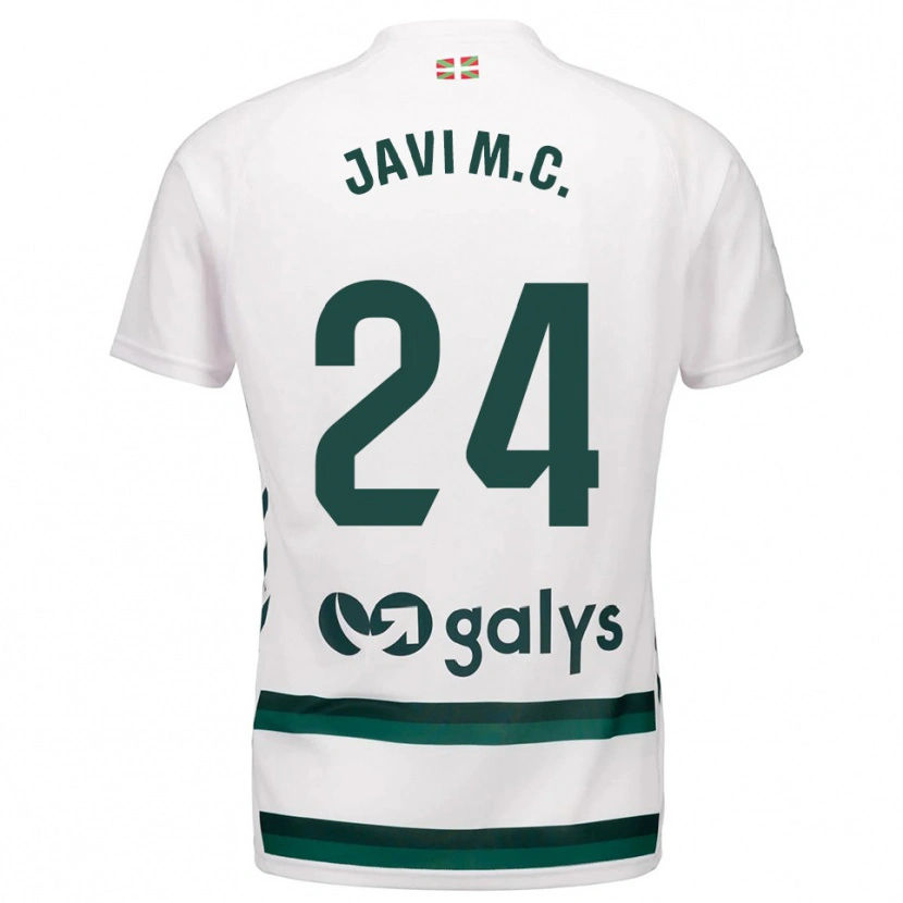 Danxen Homme Maillot Javi Martínez #24 Blanc Vert Tenues Extérieur 2025/26 T-Shirt