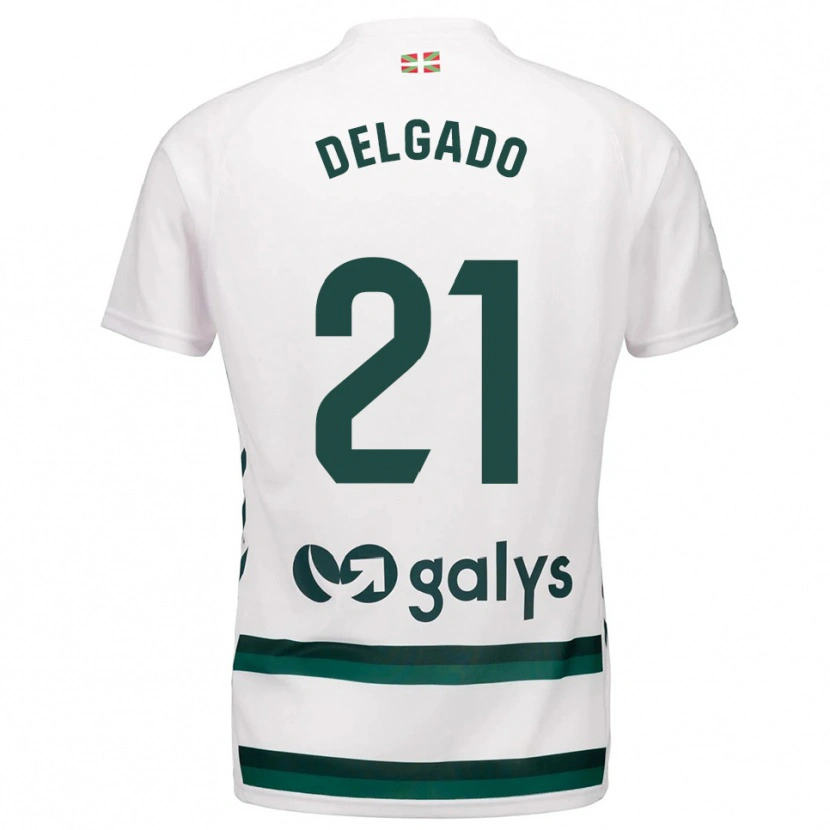 Danxen Homme Maillot Marc Delgado #21 Blanc Vert Tenues Extérieur 2025/26 T-Shirt