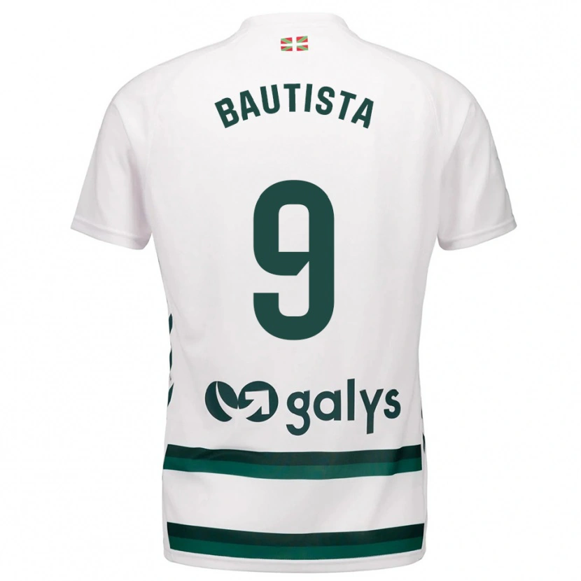 Danxen Homme Maillot Jon Bautista #9 Blanc Vert Tenues Extérieur 2025/26 T-Shirt