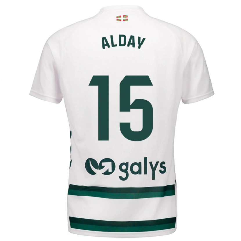 Danxen Homme Maillot Iker Alday #15 Blanc Vert Tenues Extérieur 2025/26 T-Shirt