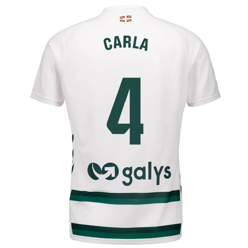 Danxen Homme Maillot Carla Andrés Abad #4 Blanc Vert Tenues Extérieur 2025/26 T-Shirt