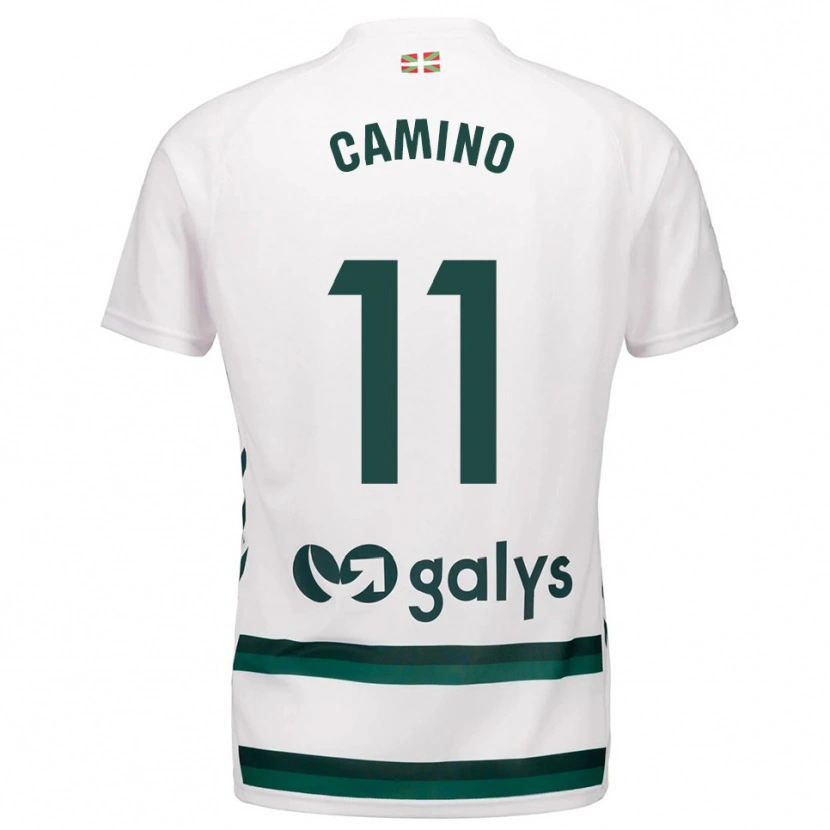 Danxen Homme Maillot Laura Camino Fernández #11 Blanc Vert Tenues Extérieur 2025/26 T-Shirt
