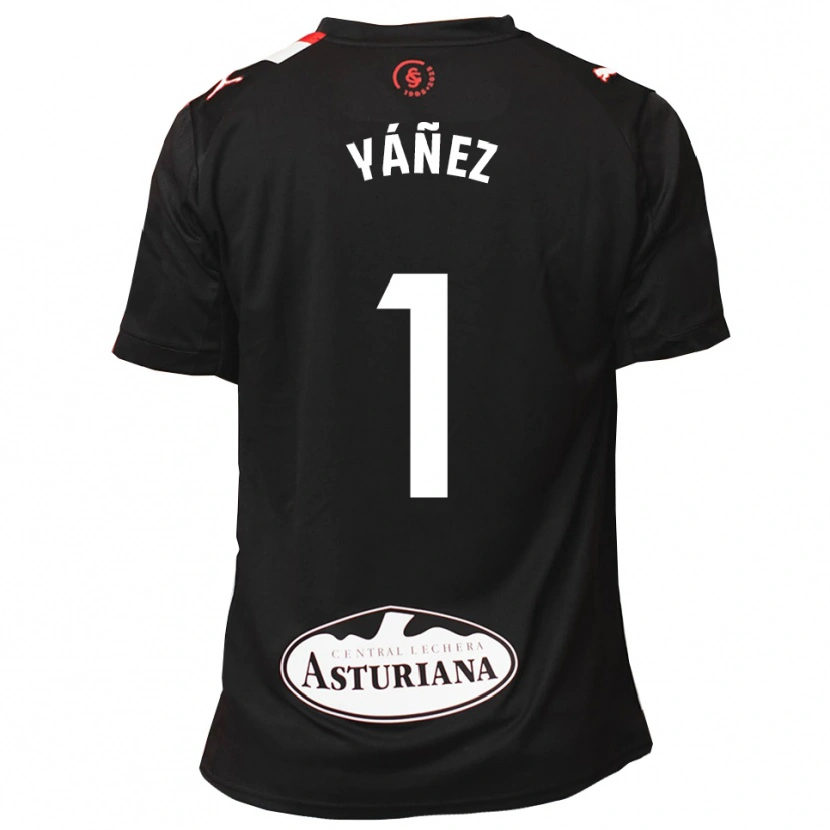 Danxen Homme Maillot Rubén Yáñez #1 Noir Blanc Tenues Extérieur 2025/26 T-Shirt