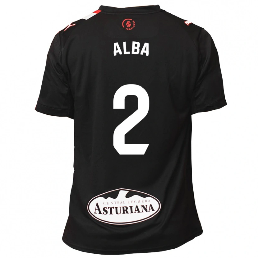 Danxen Homme Maillot Alba Fernandez García #2 Noir Blanc Tenues Extérieur 2025/26 T-Shirt