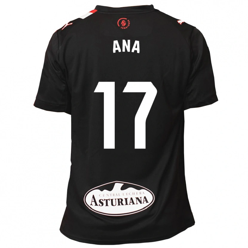 Danxen Homme Maillot Ana Gloria Campoamor Paredes #17 Noir Blanc Tenues Extérieur 2025/26 T-Shirt