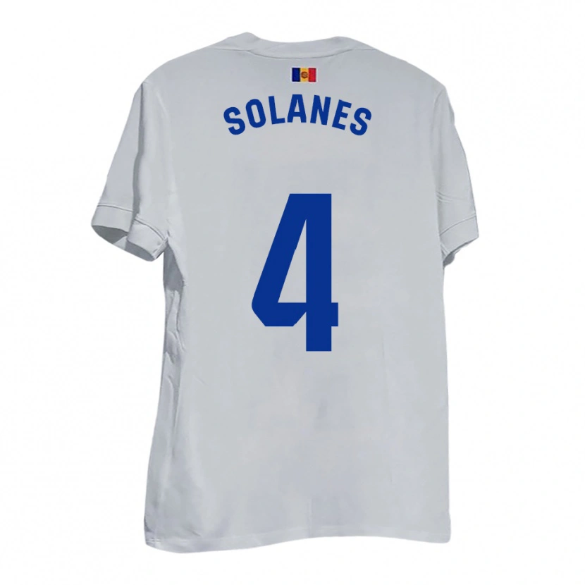 Danxen Homme Maillot Albert Solanes #4 Blanc Bleu Jaune Tenues Extérieur 2025/26 T-Shirt