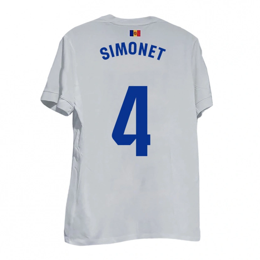 Danxen Homme Maillot Pere Simonet #4 Blanc Bleu Jaune Tenues Extérieur 2025/26 T-Shirt