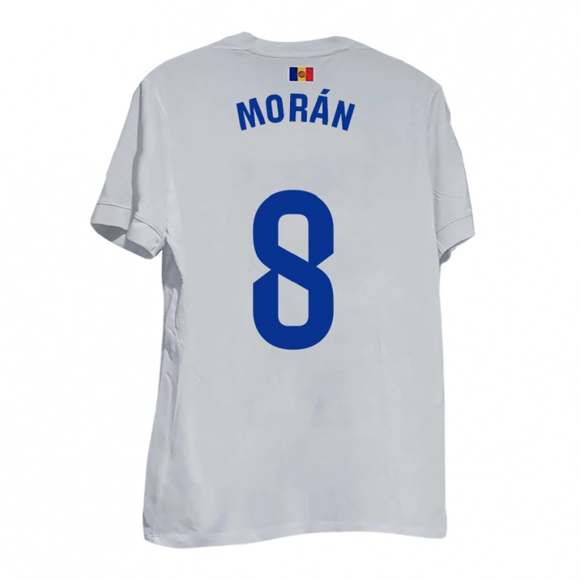 Danxen Homme Maillot Erik Morán #8 Blanc Bleu Jaune Tenues Extérieur 2025/26 T-Shirt