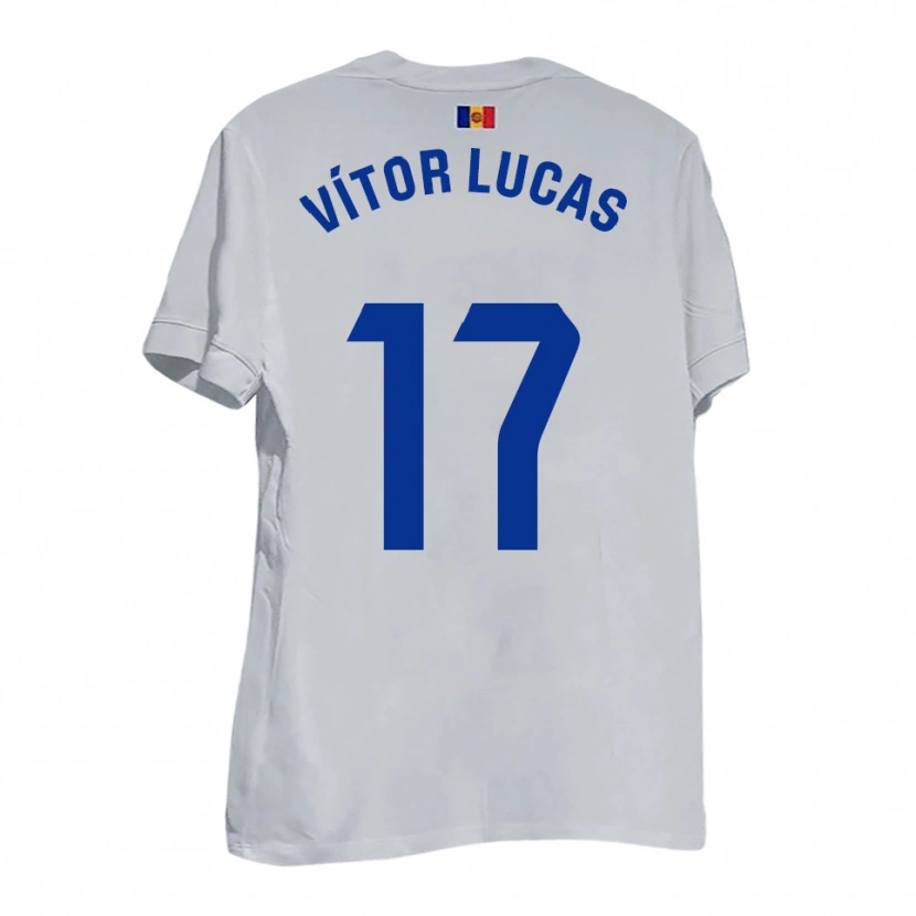 Danxen Homme Maillot Bruno Vítor Lucas #17 Blanc Bleu Jaune Tenues Extérieur 2025/26 T-Shirt