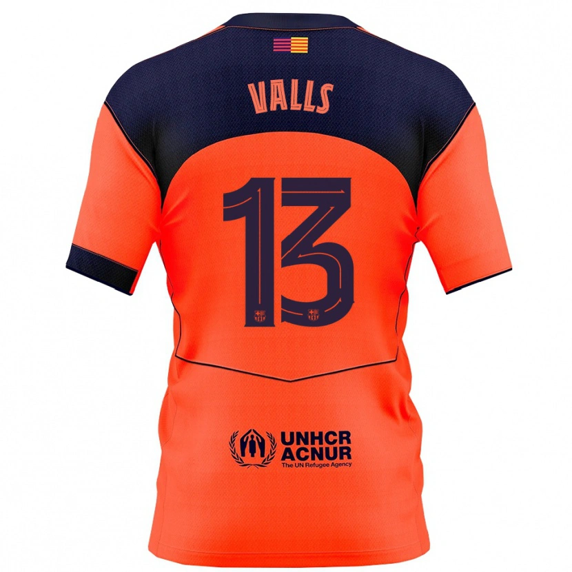 Danxen Homme Maillot Gerard Valls #13 Orange Marine Troisieme 2025/26 T-Shirt